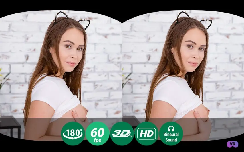 Cute ears on head, fingers on clit - Teen Mega World